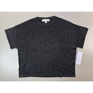 Spiritual Gangster Nadia Shimmer Top Size S Black Silver Tissue Sheer Rave Dance